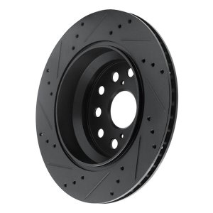 Lexus LS460 Brake Rotor (1) - Rear Right - R1 Concepts - Drilled & Slotted - Black - `07-`17 Lexus LS460 Brake Rotor (1) - Rear Right - R1 Concepts - Drilled & Slotted - Black - `07-`17